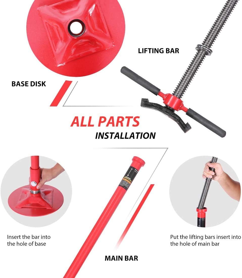 Steel Underhoist Support Lift Jack Stand with 12 Inch Diameter Base 3/4 Ton Capacity F629093