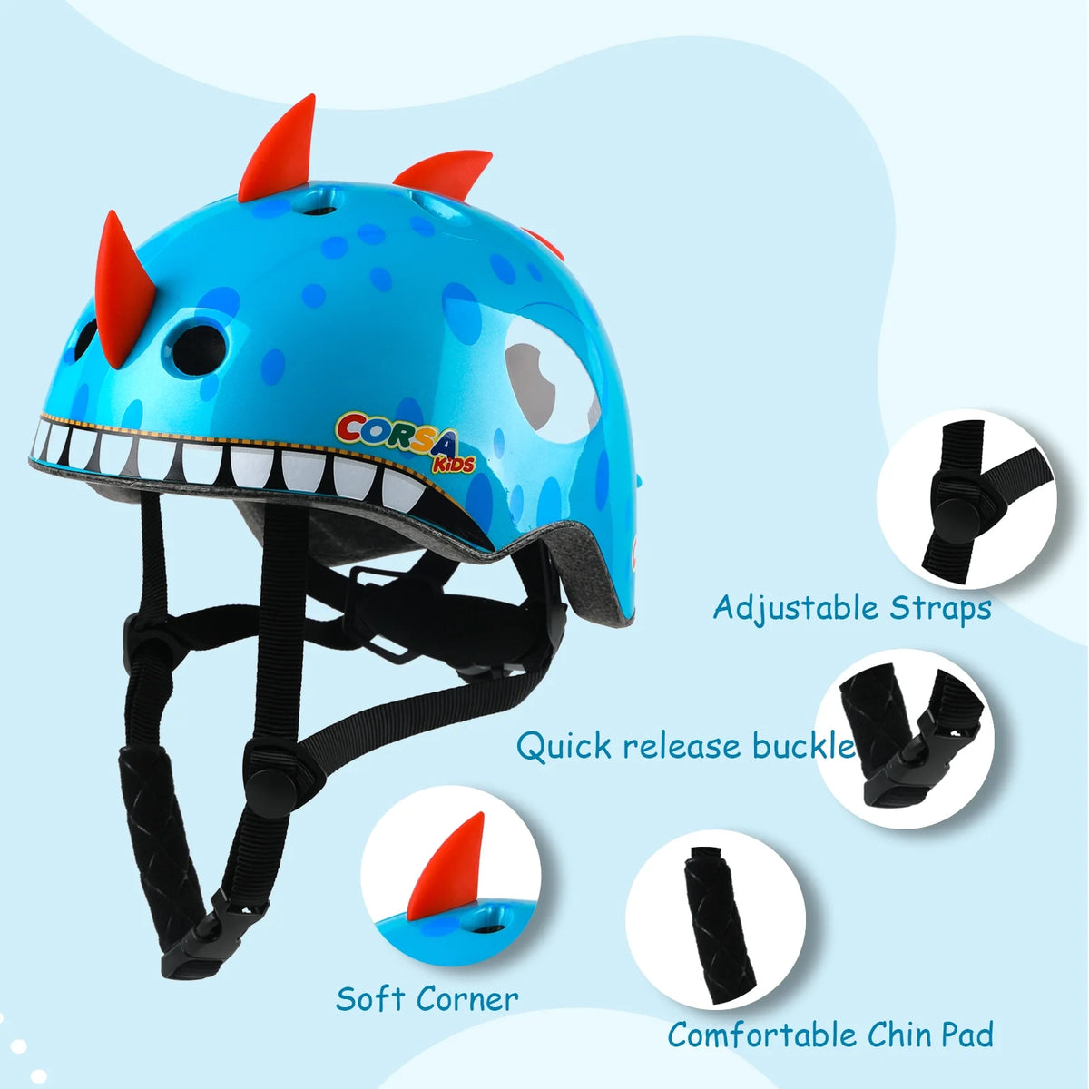 Blue Small Adjustable Kids Bike Helmet F79862