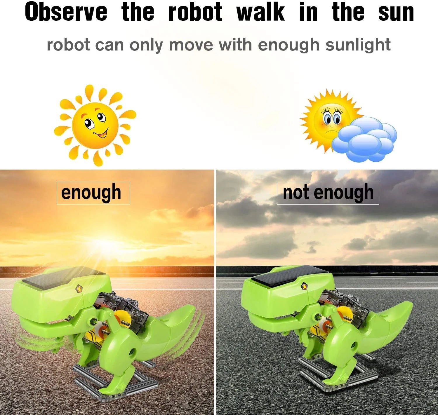 STEM Robots Building Educational Toys Science Kit 3 in 1 Solar Dinosaur Desk Robot T290