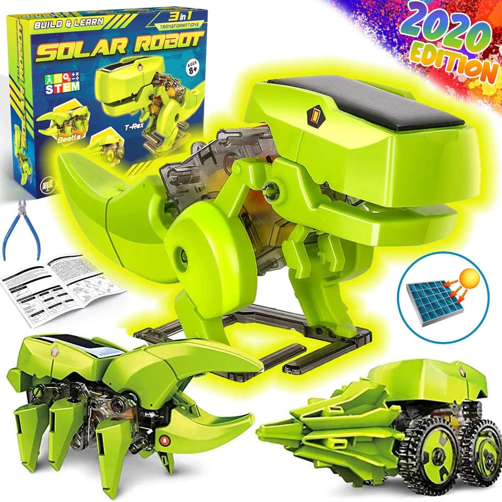 STEM Robots Building Educational Toys Science Kit 3 in 1 Solar Dinosaur Desk Robot T290