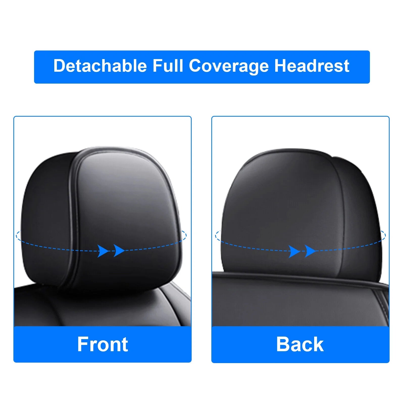 Black & Red Waterproof Leather Car Seat Covers Full Set T962460