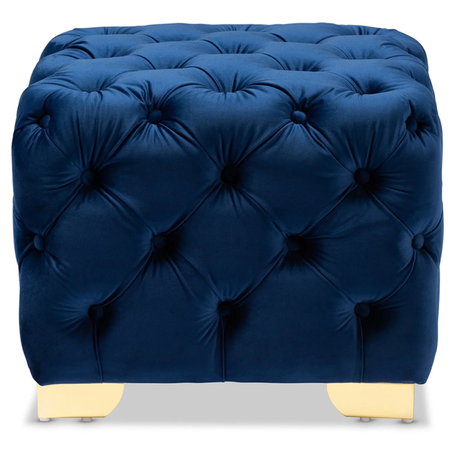 Royal Blue Velvet Ottoman F900