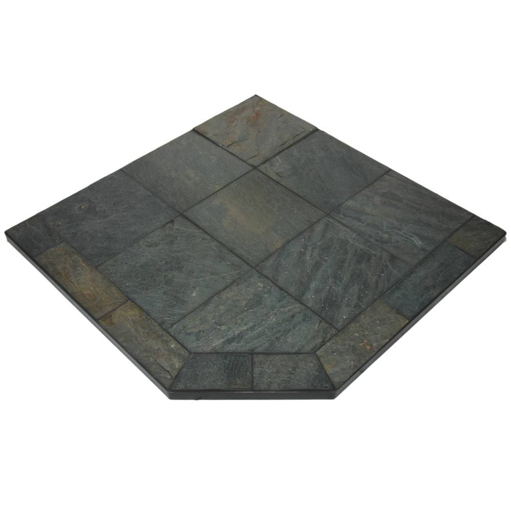 Natural Smokey Slate Single Cut Corner Hearth Pad B233
