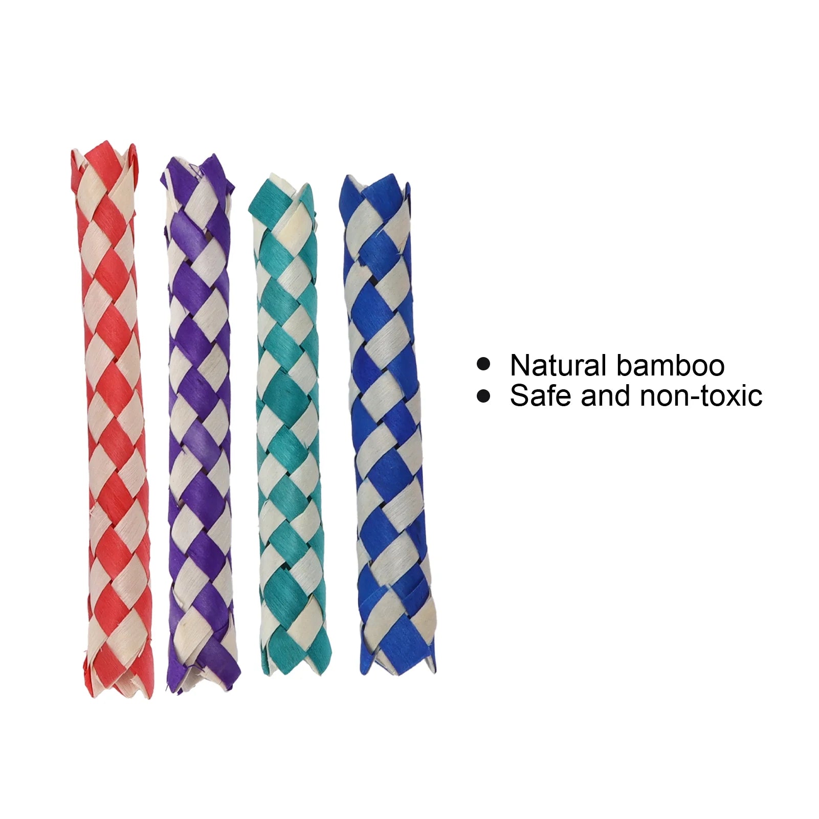 Classic Chinese Bamboo Finger Traps, Bulk Pack of 24, Assorted Colors E35363