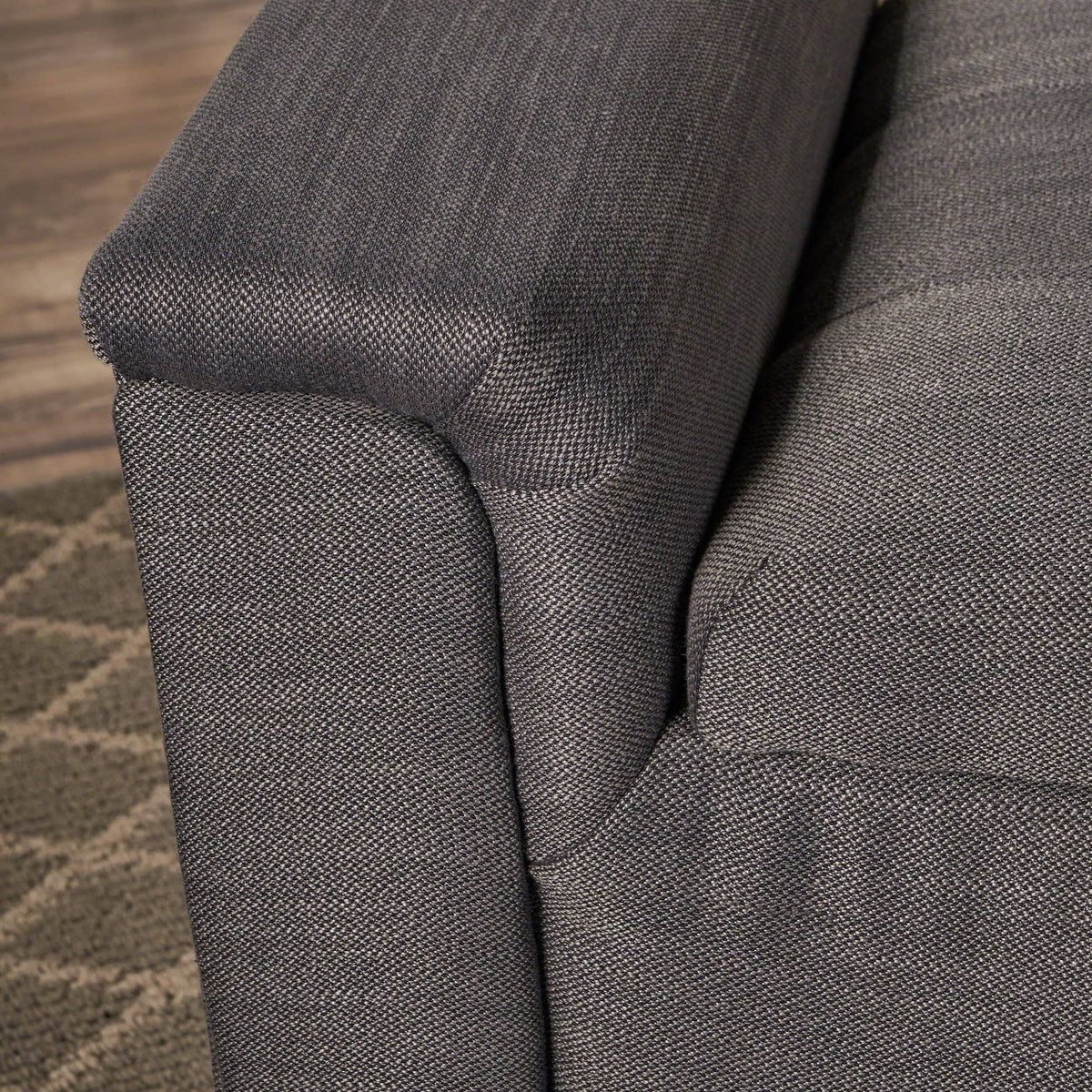 Tufted Fabric Armed Storage Ottoman Bench V785
