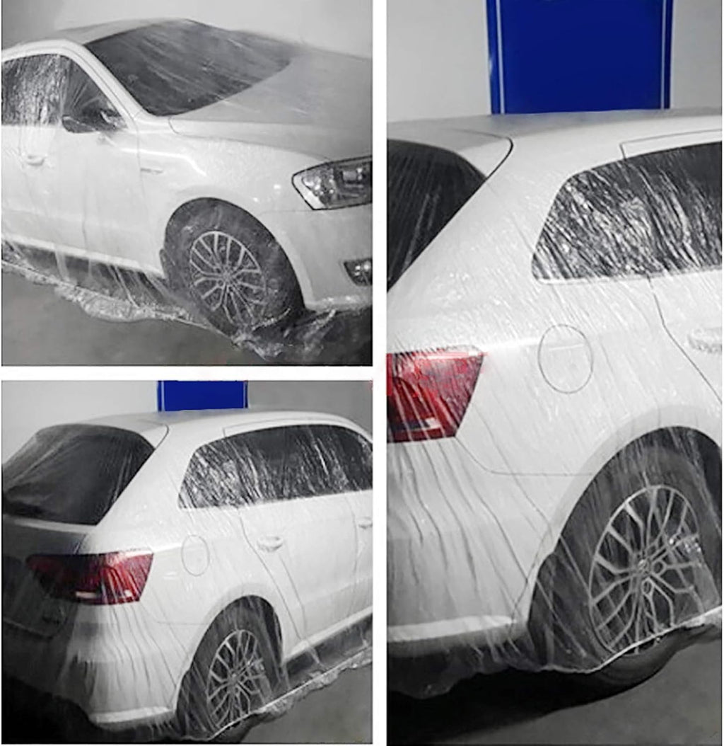 Clear Plastic Car Cover 10pcs Disposable Car Covers, 22' x 12' Universal Plastic Car Cover, Waterproof Dust-Proof Full Cover, Outdoor Indoor Car Cover, Effective Protection, Universal Type J600