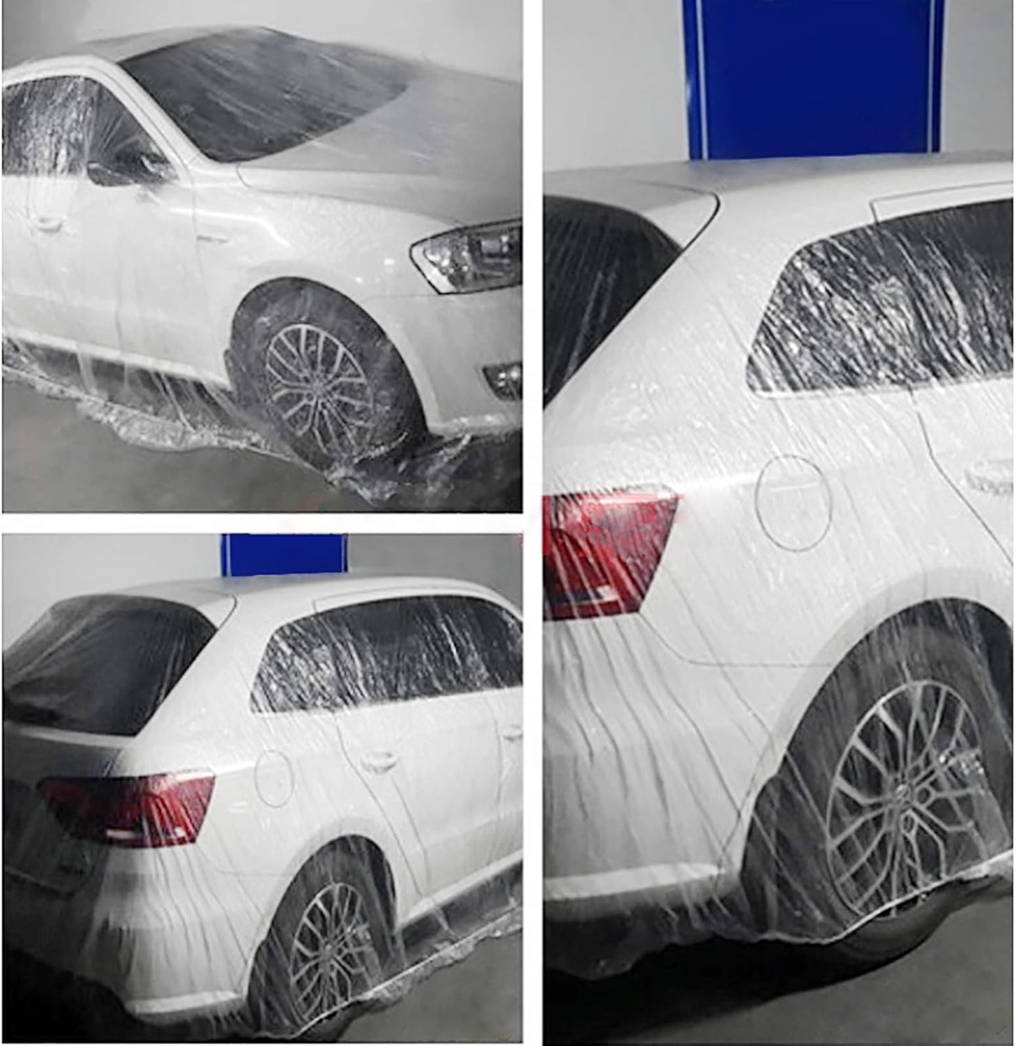 Clear Plastic Car Cover 10pcs Disposable Car Covers, 22' x 12' Universal Plastic Car Cover, Waterproof Dust-Proof Full Cover, Outdoor Indoor Car Cover, Effective Protection, Universal Type J600