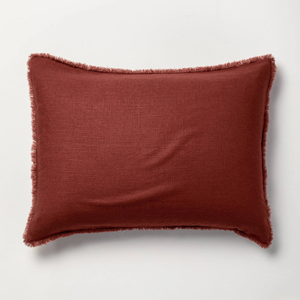 Dark Clay Heavyweight Linen Blend Duvet Cover & Sham Set D17945