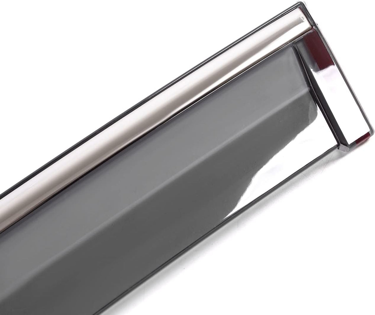 Gray Silver Strip Tape-on Side Window Deflector Pack of 2 I43215