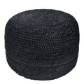 Black Knitted Spherical Pouf Ottoman G16065