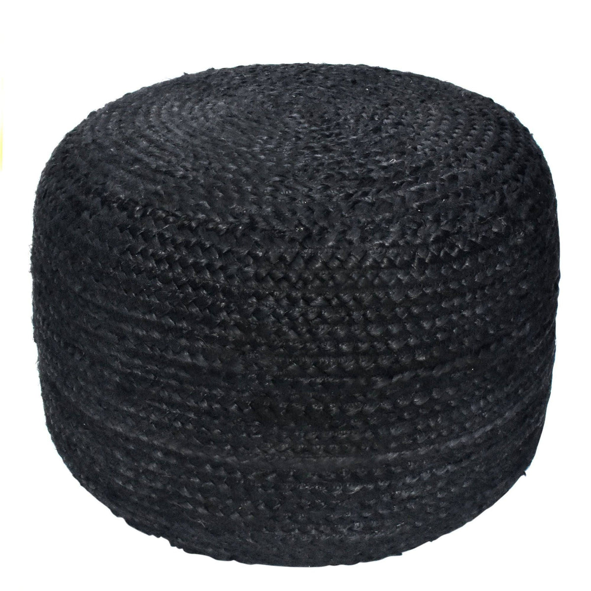 Black Knitted Spherical Pouf Ottoman G16065