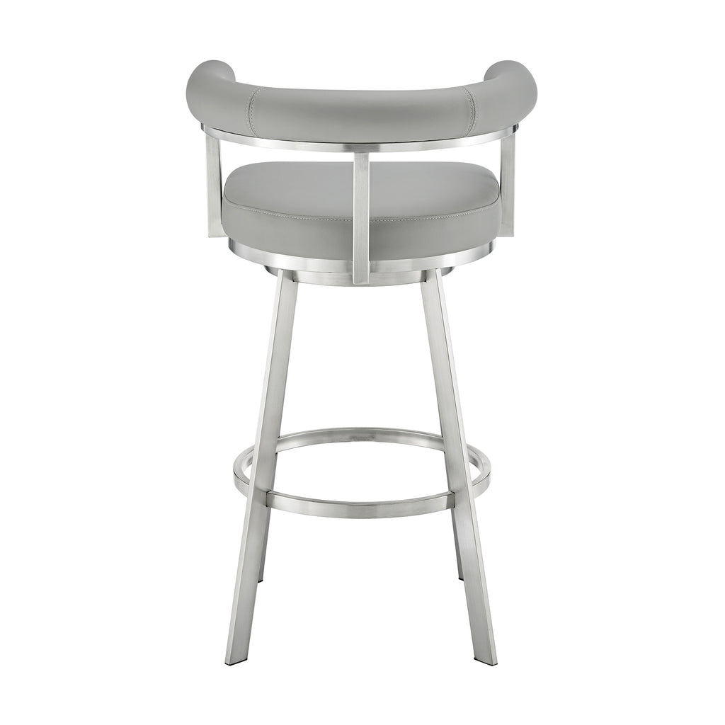 Gray/Chrome Swivel Bar Stool T6231