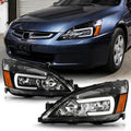 Chrome Housing LED Headlights Headlamps Assembly Pair Set X154