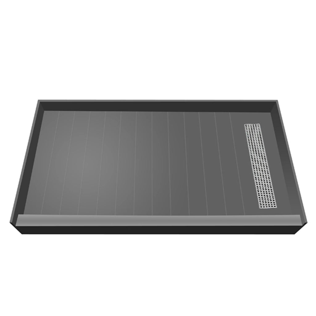 Trench Shower Pan, 42x22 W x 36x22 D, Brushed Nickel J646