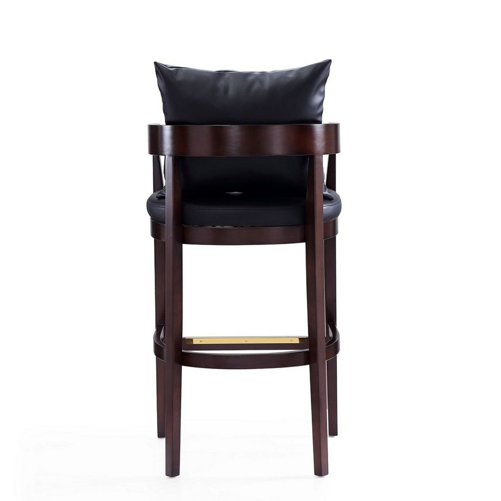 Faux Leather Barstool in Black/Walnut L544882