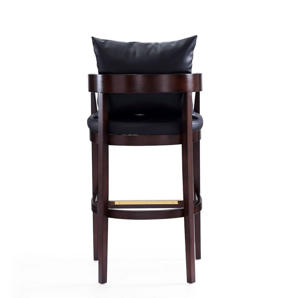 Faux Leather Barstool in Black/Walnut L544882