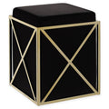 Black Velvet Square Ottoman C938059