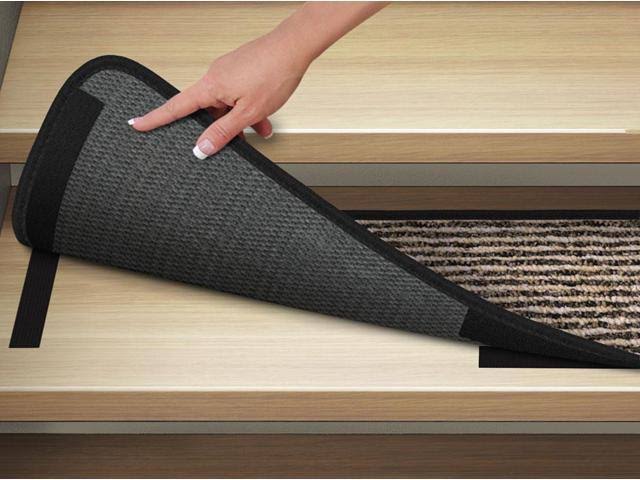 Set of 15 Black Carpet Stair Treads J215376