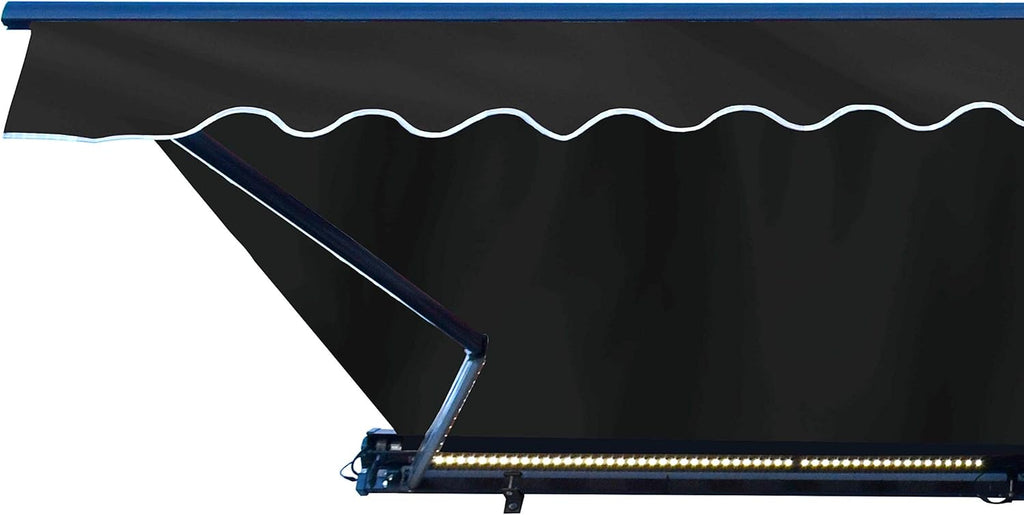 Motorized Retractable Patio Awning - 16 x 10 Feet - Multi-Striped Yellow L694