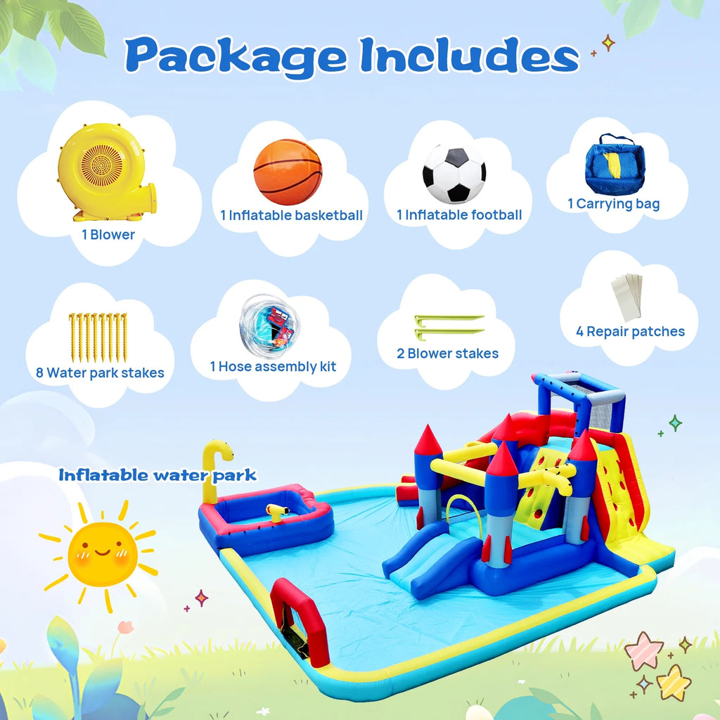 10 in1 Inflatable Water Park with Splash Pool R639038