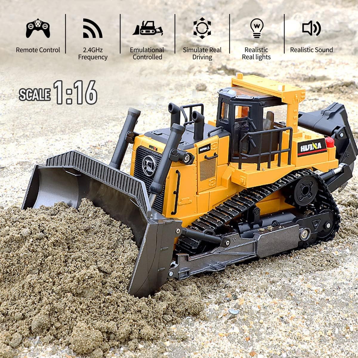 1/16 Scale 9 Channel RC Bulldozer Toy B41414