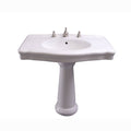 Rectangular Pedestal Lavatory, 8-in Widespread, White K7496