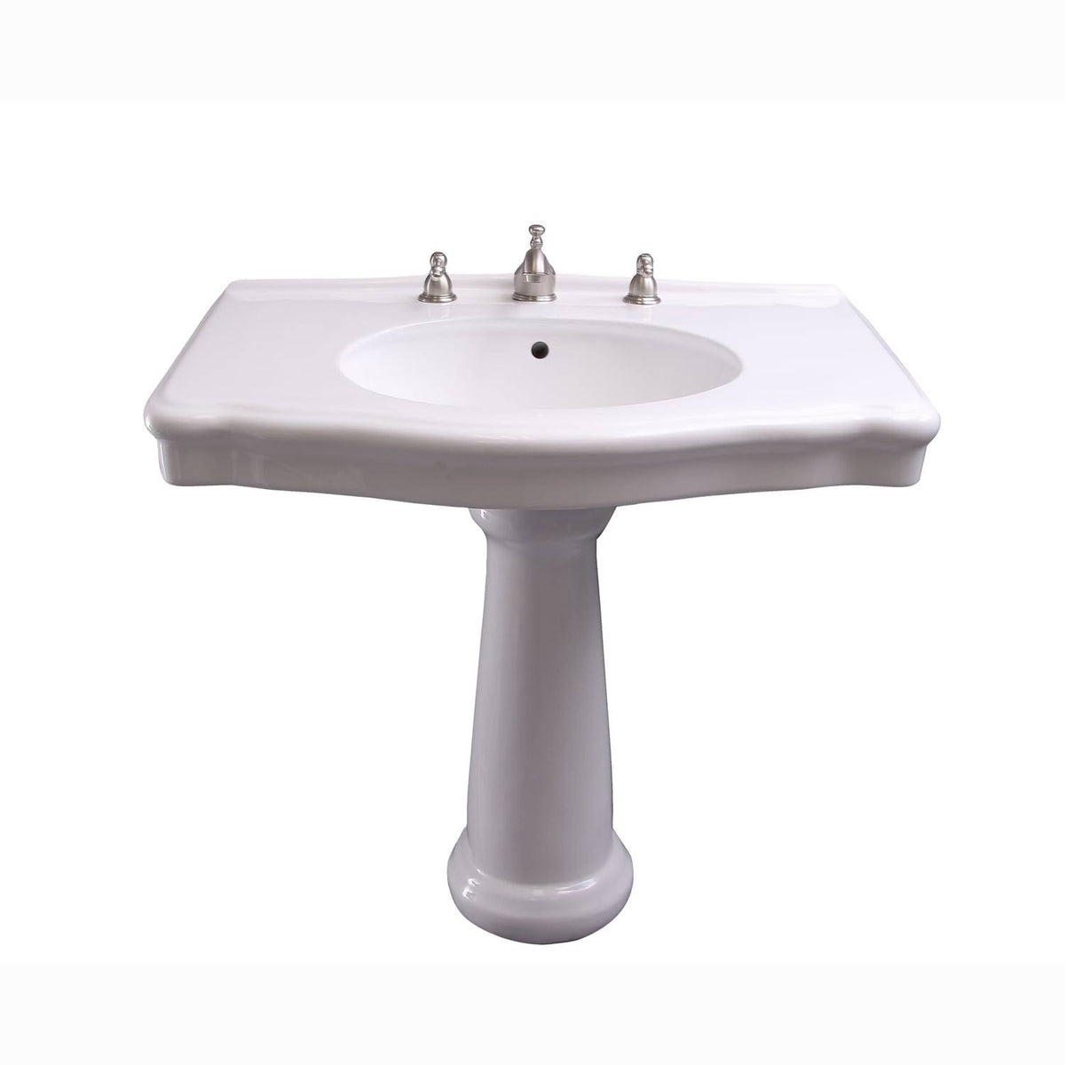 Rectangular Pedestal Lavatory, 8-in Widespread, White K7496