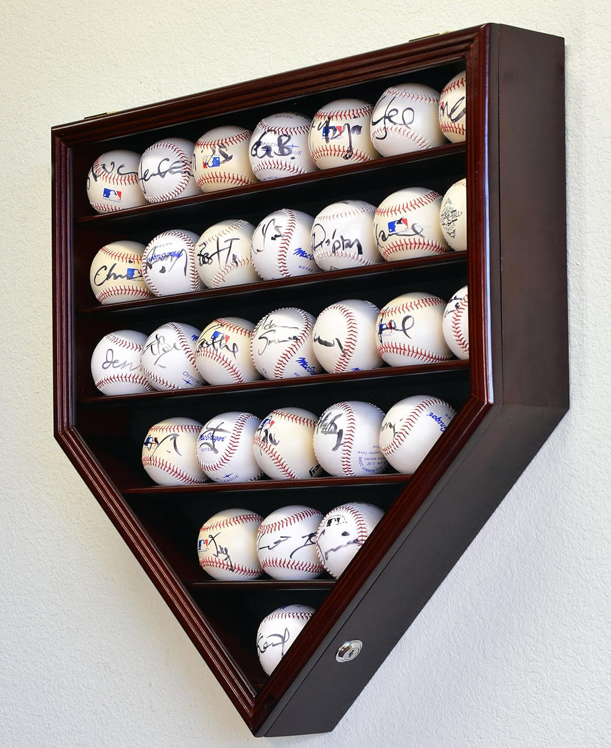 Cherry Baseball Ball Display Case Cabinet K780