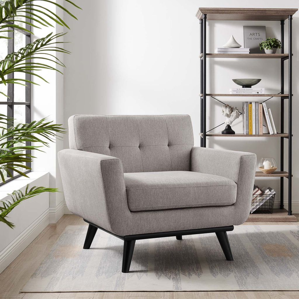 Gray Herringbone Fabric Armchair Y62053