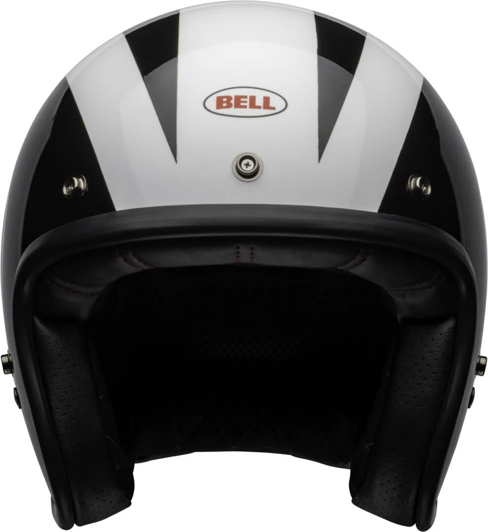 Gloss Black-White Motorcycle Helmet G22290