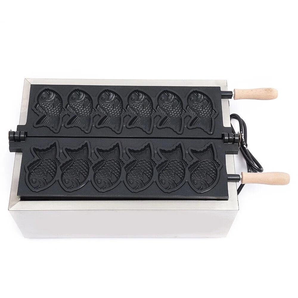6Pcs Non-stick Stainless Steel Fish Waffle Maker K629303