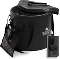 Collapsible Bucket with Lid, Portable Water Container Pail with Mesh Pocket B73686