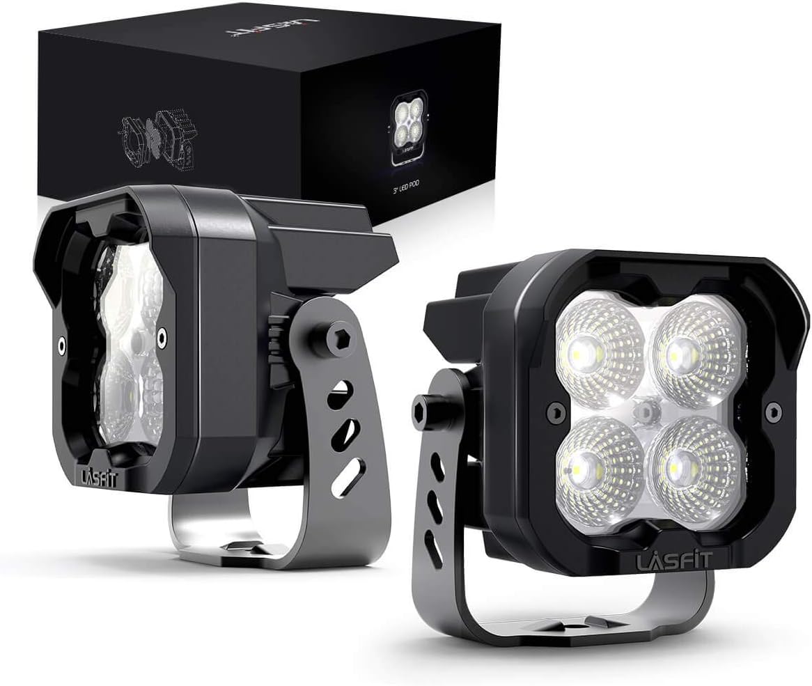 3 inch LED Pods Flood Beam Off Road 36W White, Pair T493