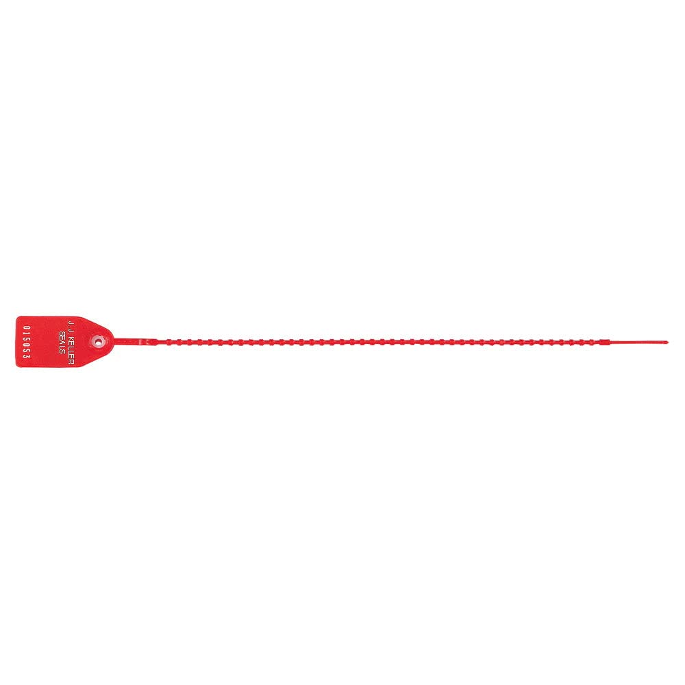 Red Tug Tight Plastic Seal 1000-pk. 15" Heavy-Duty Ribbed Corded Tamper Resistant Trailer Seals M759