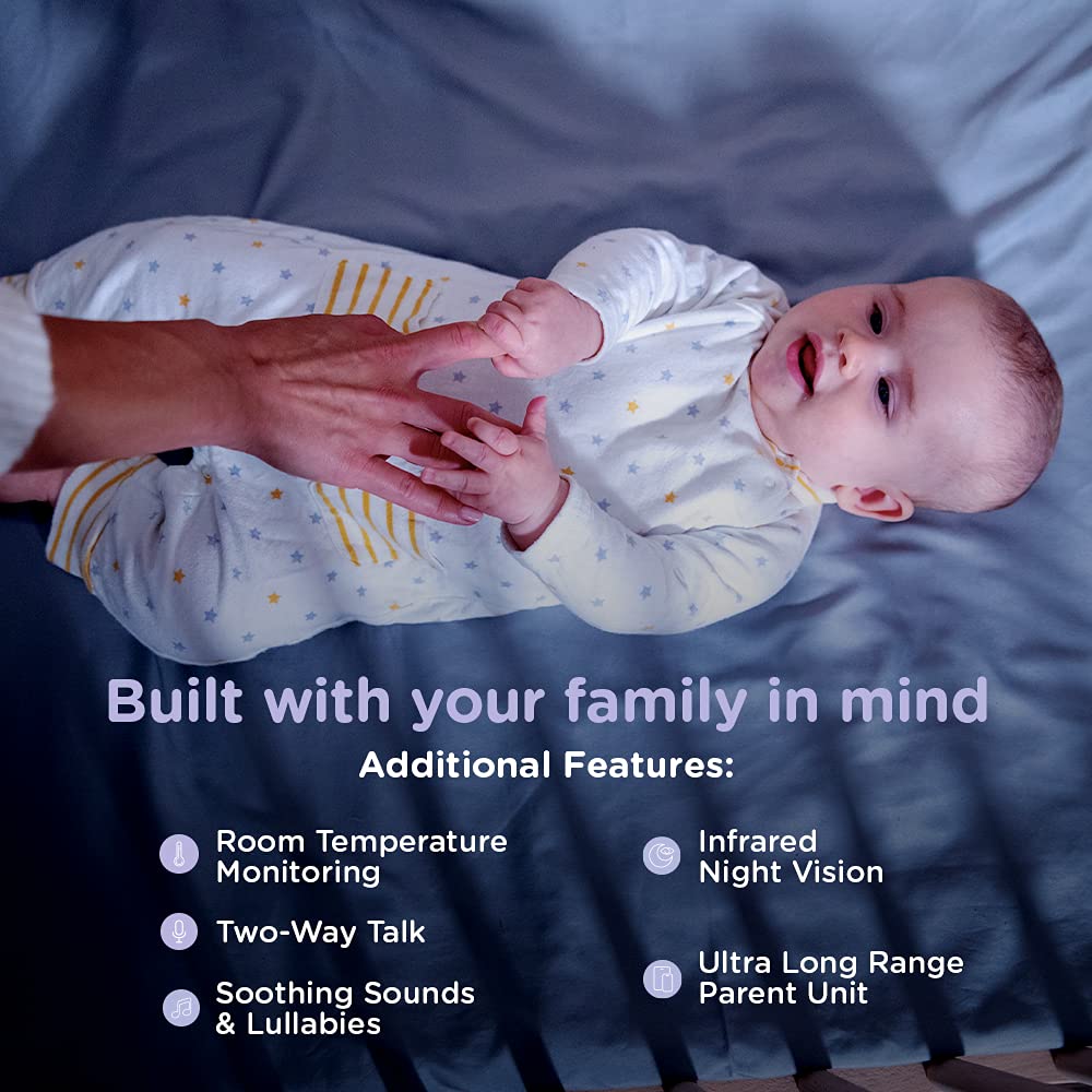 White 2-Cameras Smart Baby Monitor with Camera and Audio H45615