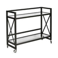 Blackened Bronze Metal/Glass Bar Cart N8200