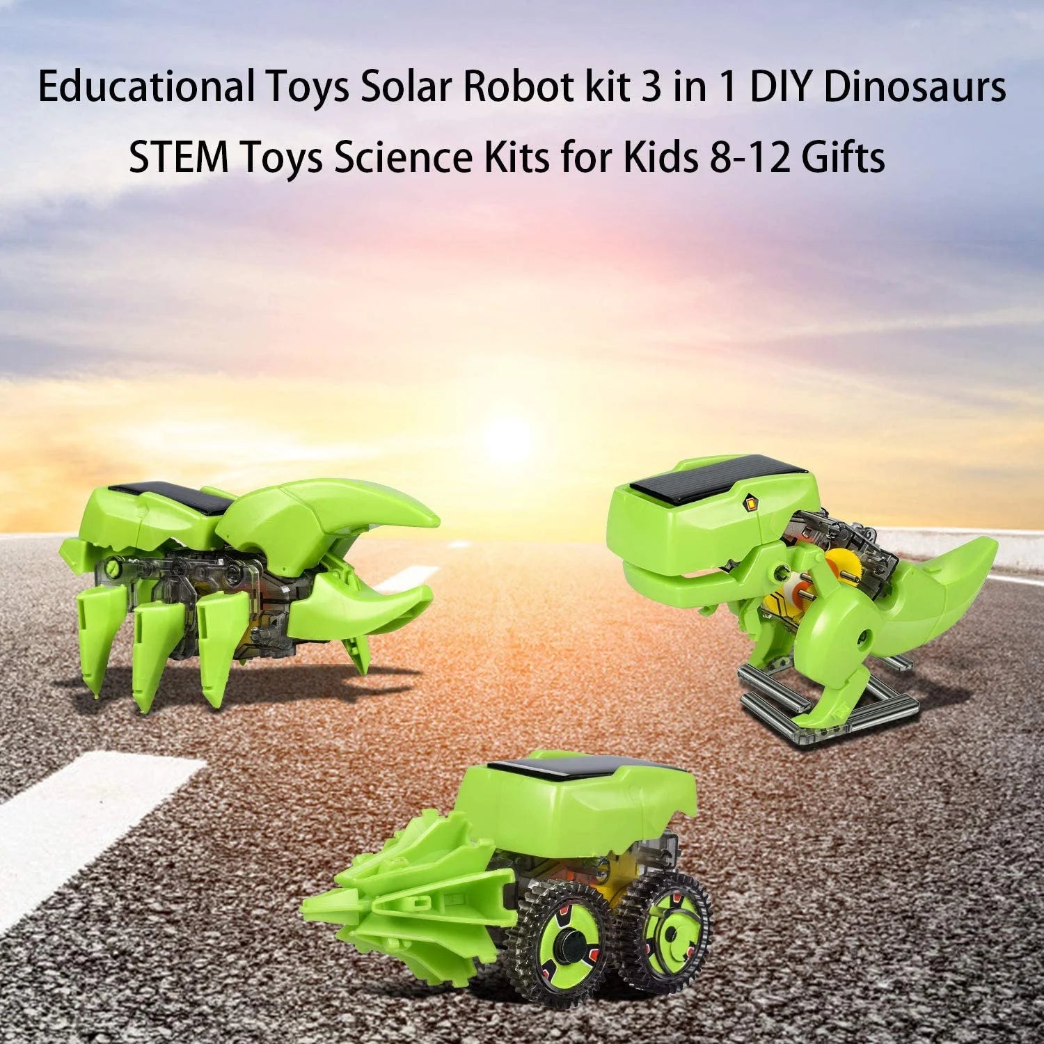 STEM Robots Building Educational Toys Science Kit 3 in 1 Solar Dinosaur Desk Robot T290