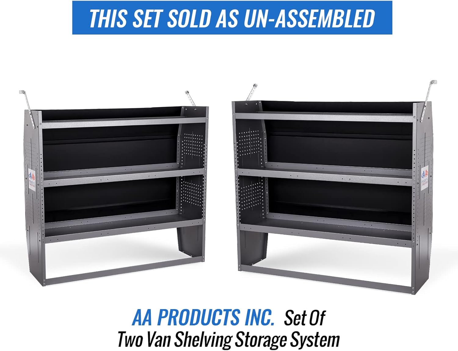 Steel Van Shelving Storage System, Set of 2, 52" W x 46" H x 13" D J5606