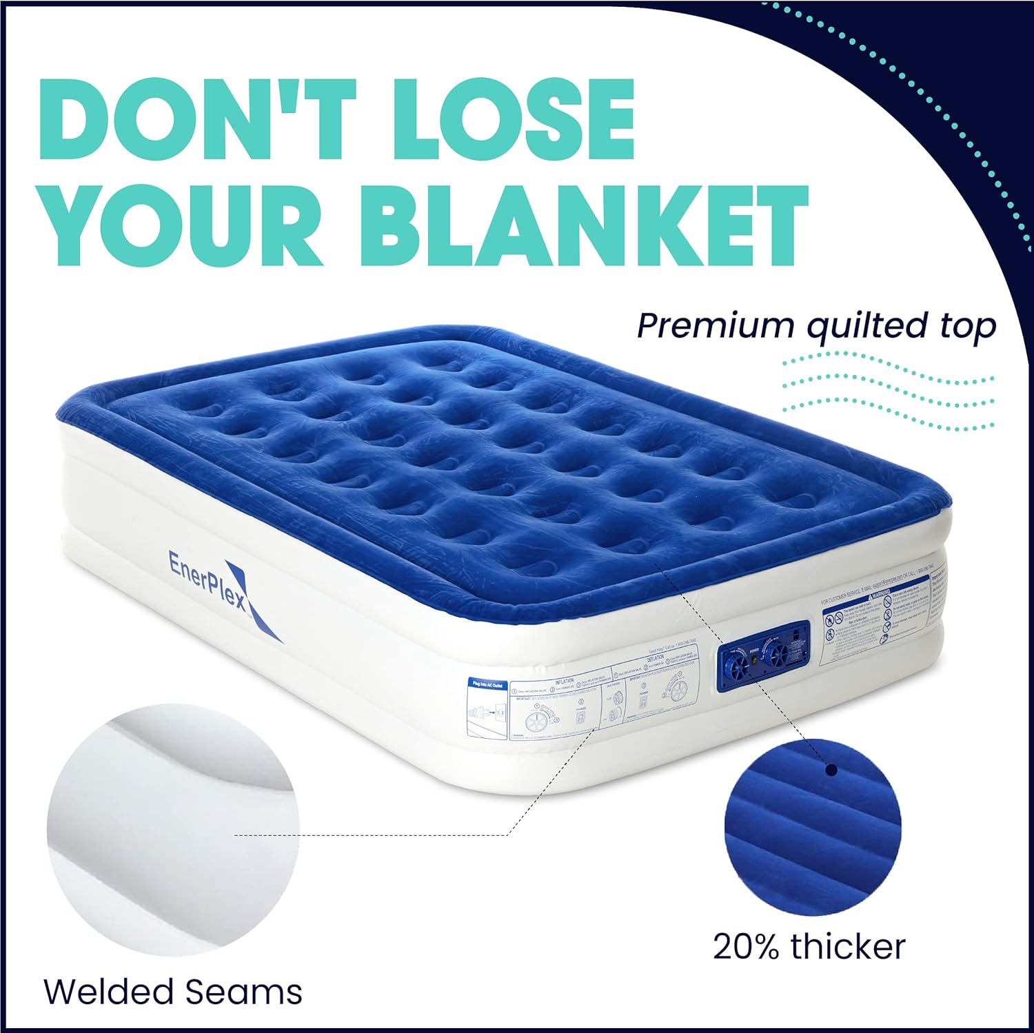 Luxury 15 Inflatable Twin Air Mattress with Built-in Dual Pump L1749