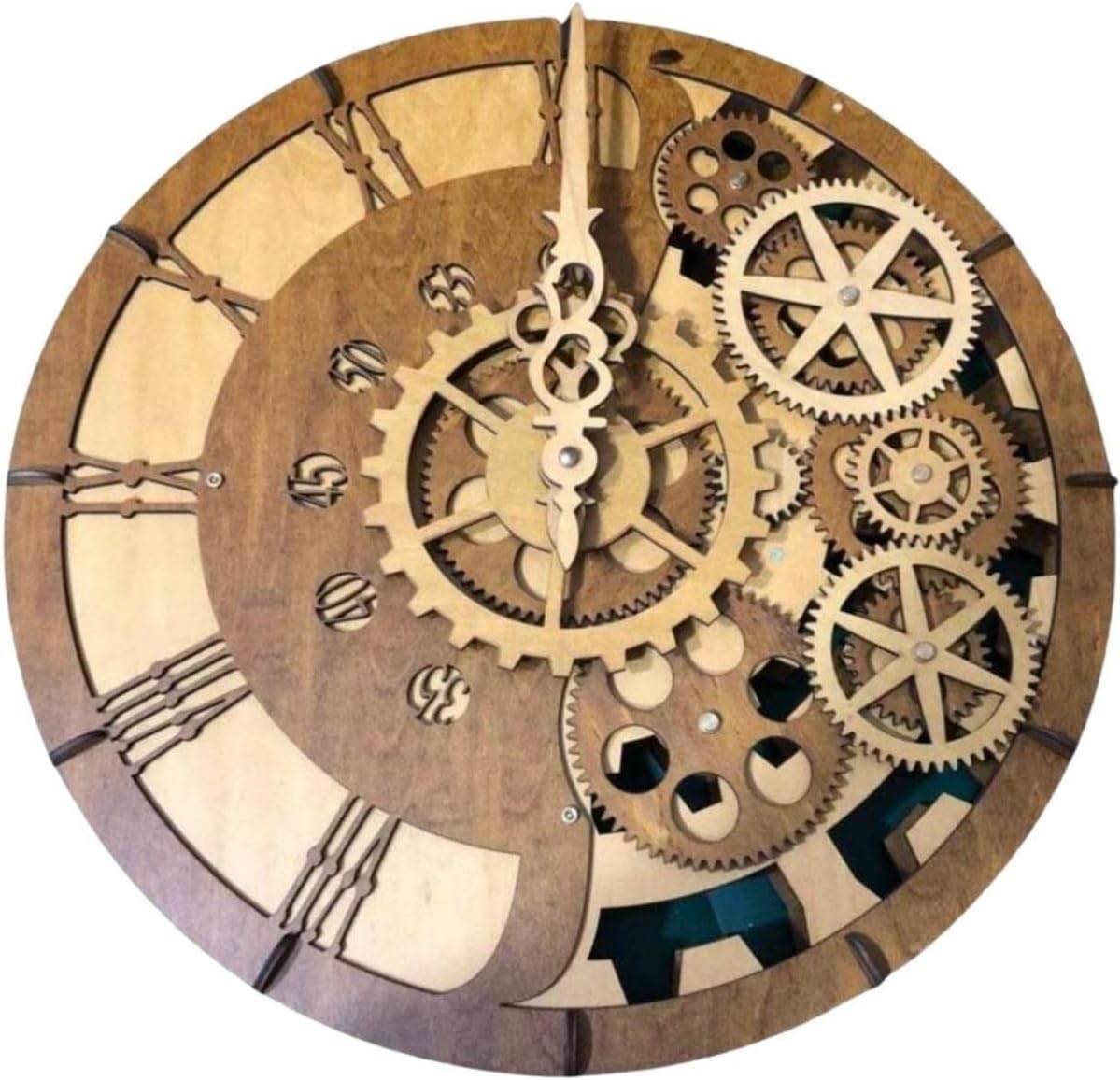 15 Inch Industrial Wall Clock with Moving Gears Q242127