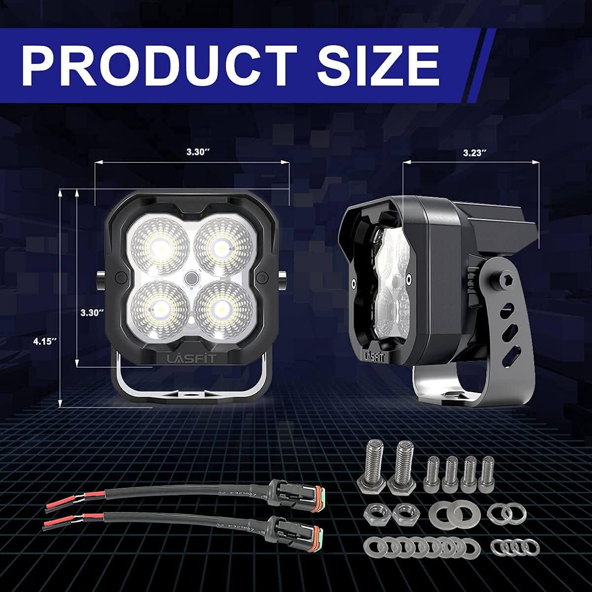 3 inch LED Pods Flood Beam Off Road 36W White, Pair T493