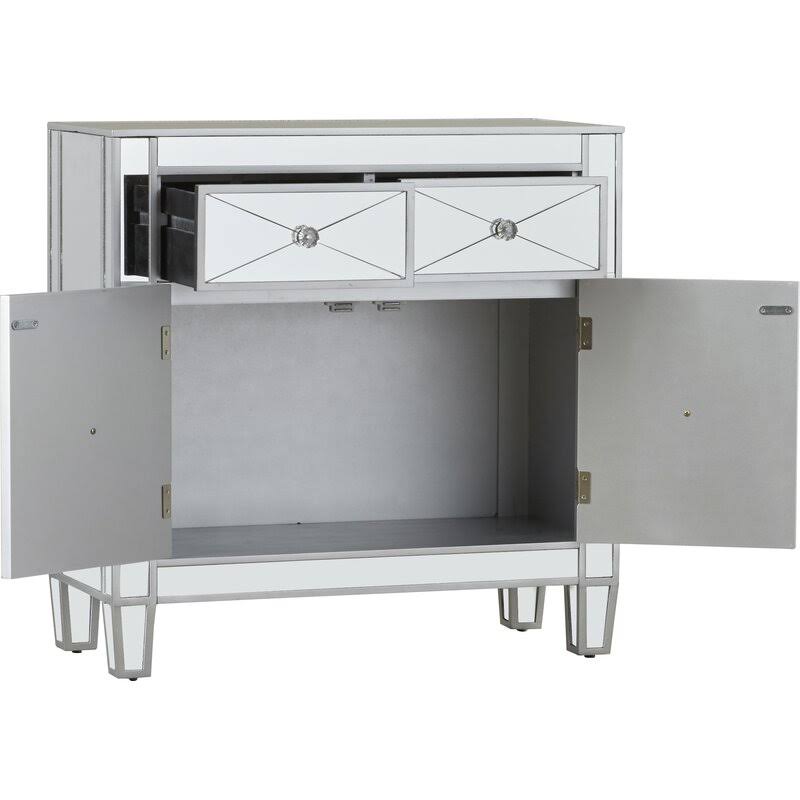 Silver 2-Drawer Accent Cabinet T34046