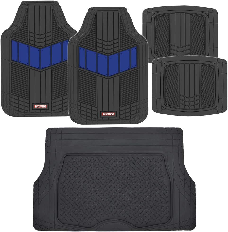 Blue Heavy Duty Rubber Auto Floor Mats with Cargo Trunk Liner L85473