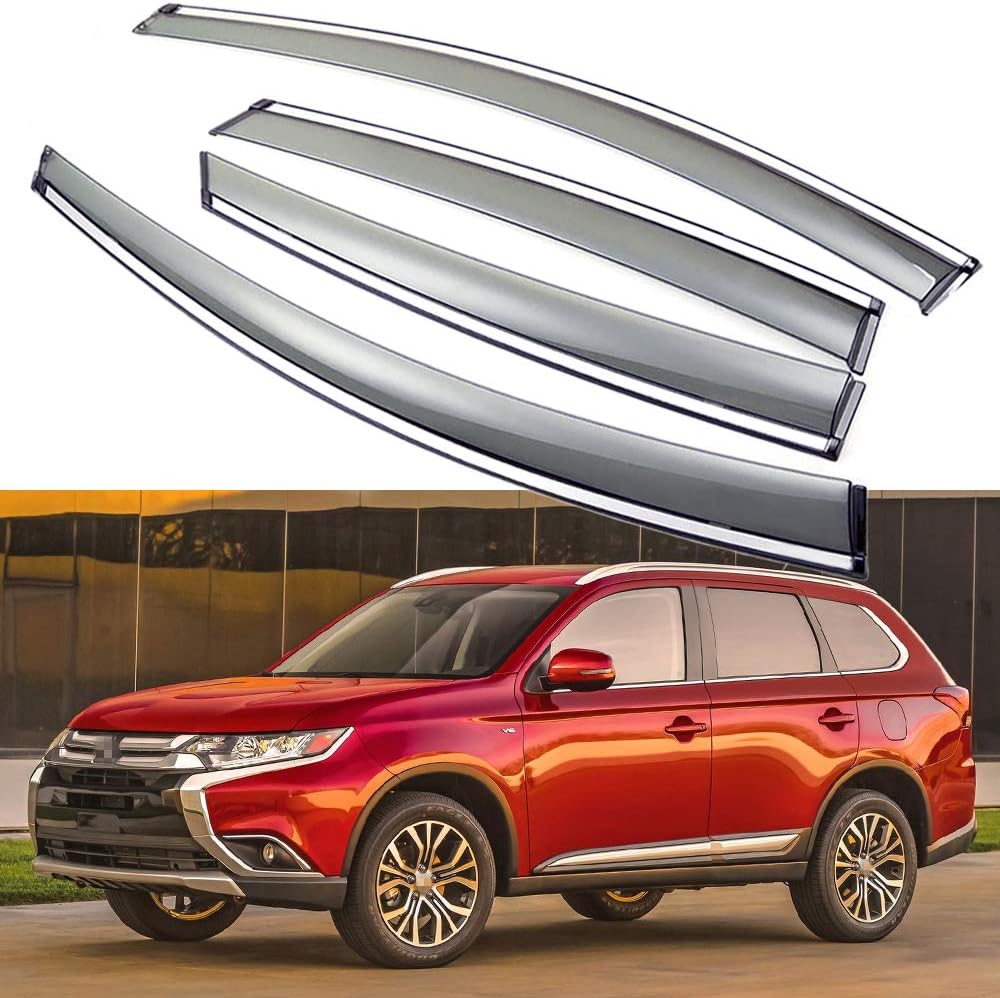 Car Window Visor Vent Shade Deflector Sun/Rain Guard Pack of 2 J60927