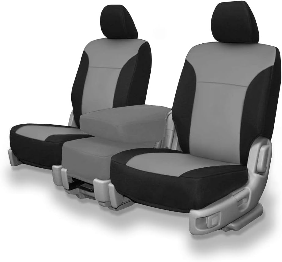Gray & Black Neoprene Front Seat Covers V8872