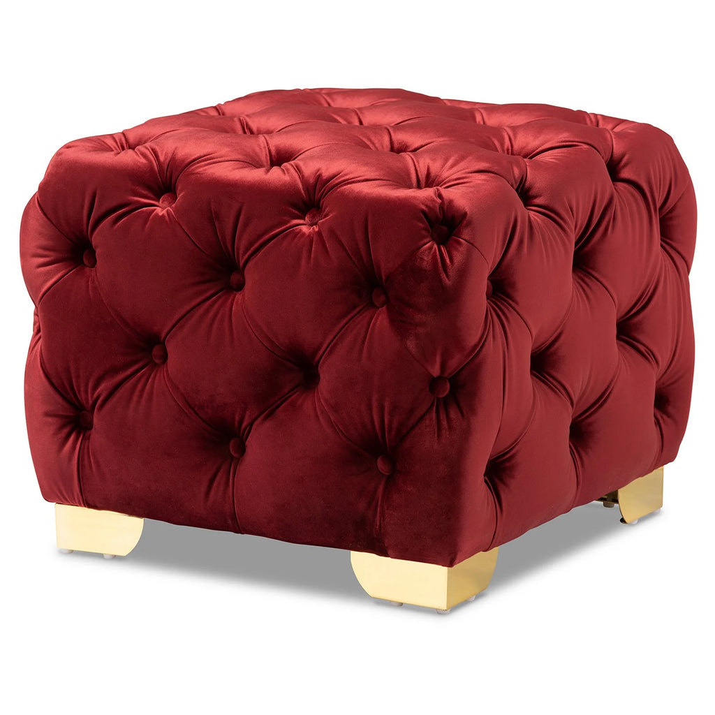 Royal Blue Velvet Ottoman F900
