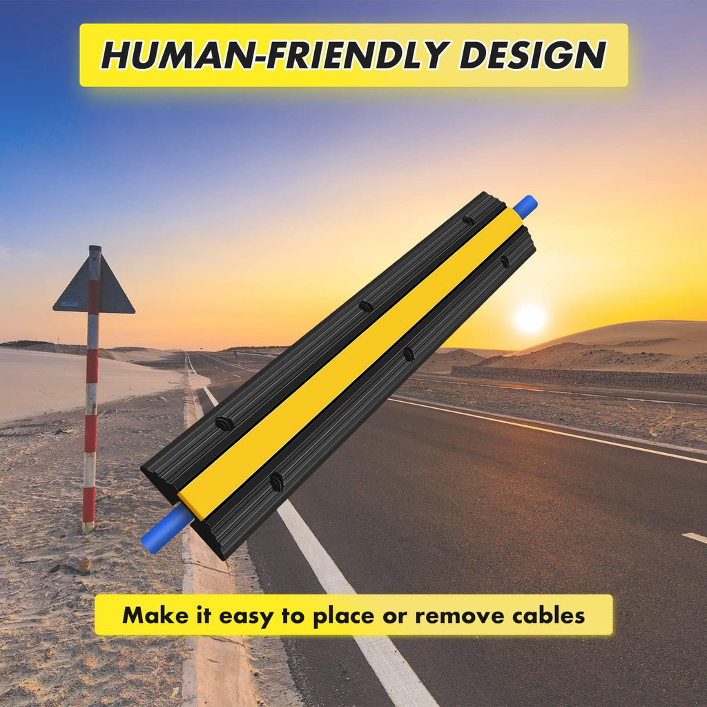 4 Pack Rubber Cable Protector Ramp Heavy Duty Speed Bumps X4502