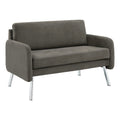Charcoal Fabric Lounge Loveseat with Chrome Legs Y6629