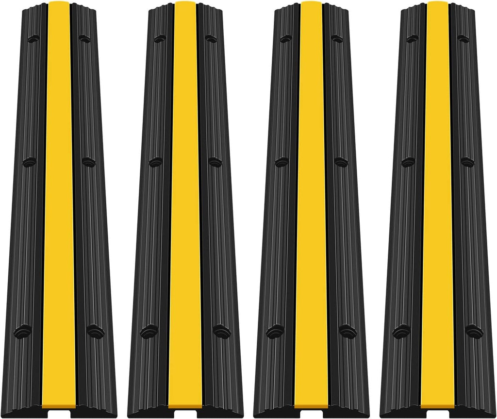 4 Pack Rubber Cable Protector Ramp Heavy Duty Speed Bumps X4502