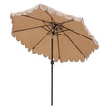 9ft Scallop Tilt Crank Patio Umbrella U3570